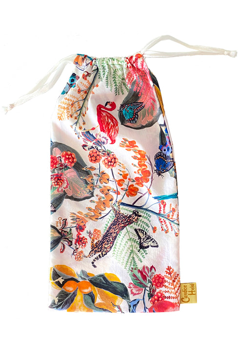 Sandali avvolgenti con foulard in seta "Tile".